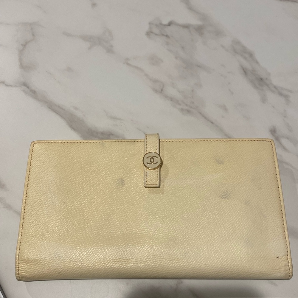 Chanel Authentic Coco Mark Plate Double Flap Ivor… - image 1